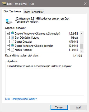 Disk Temizleme 3