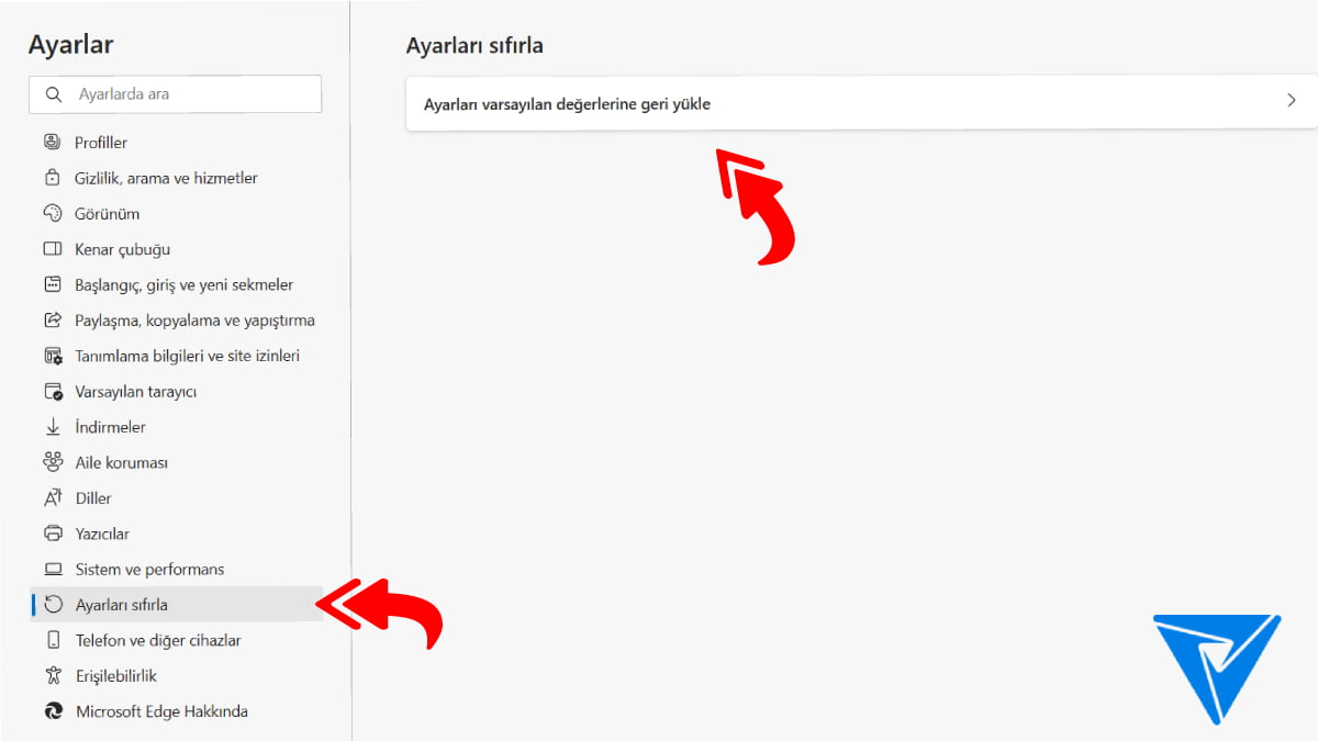 Edge Tarayici Ayarlarini Sifirlama Adim 2