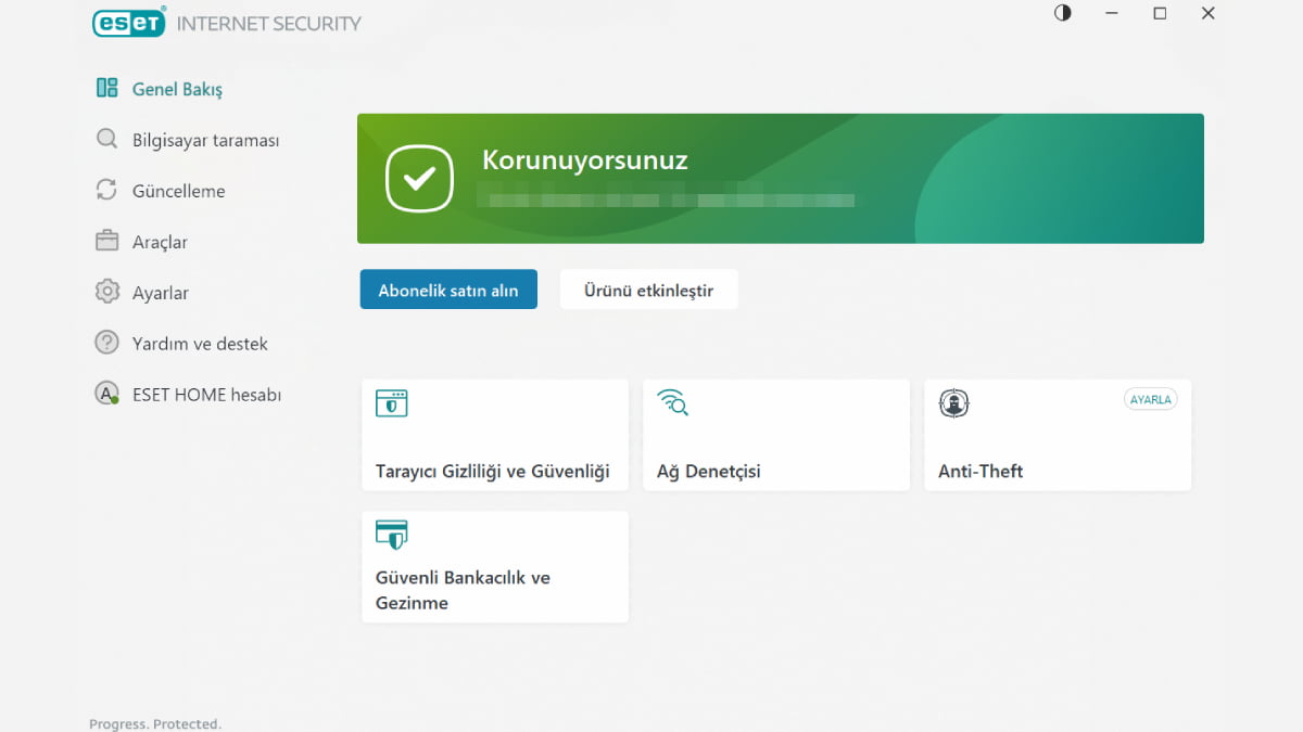 Eset Home Security Essential Arayuzu