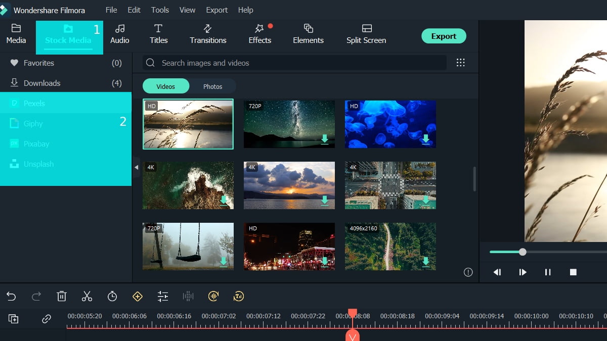 Filmora Stok Video Fotograf Ekleme
