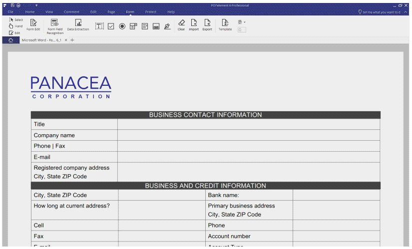 Form Fiel Recognition