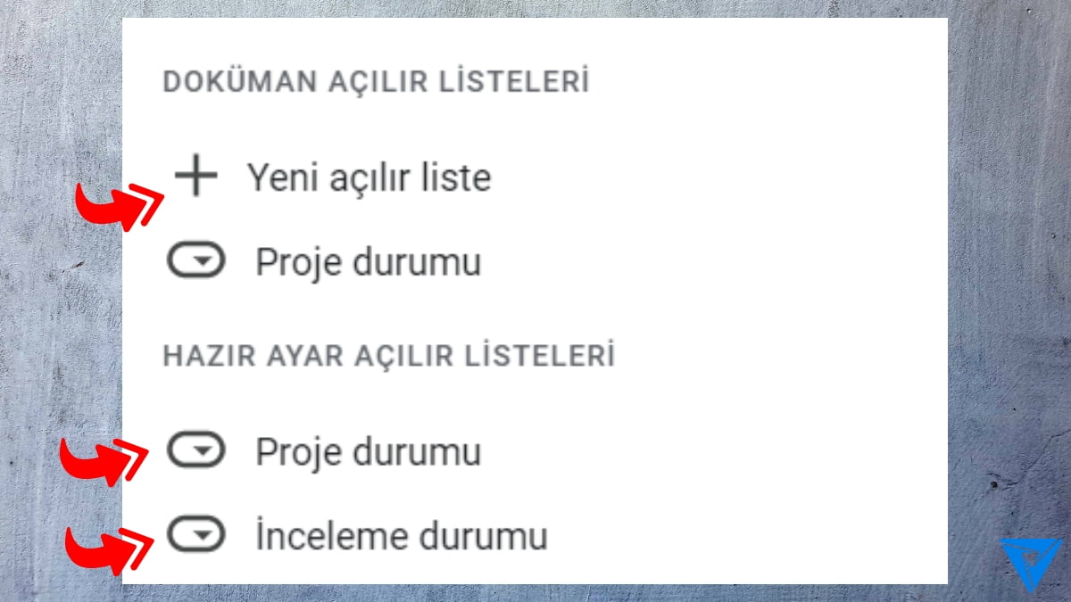 Google Docs Acilir Menu Ekleme Adim 3