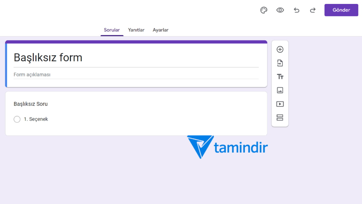 Google Docs Ile Anket Hazirlama Adim 3