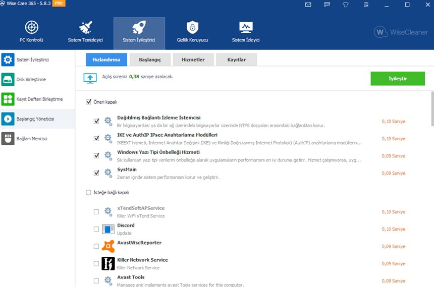 Wise Care 365 Sistem İyileştirici