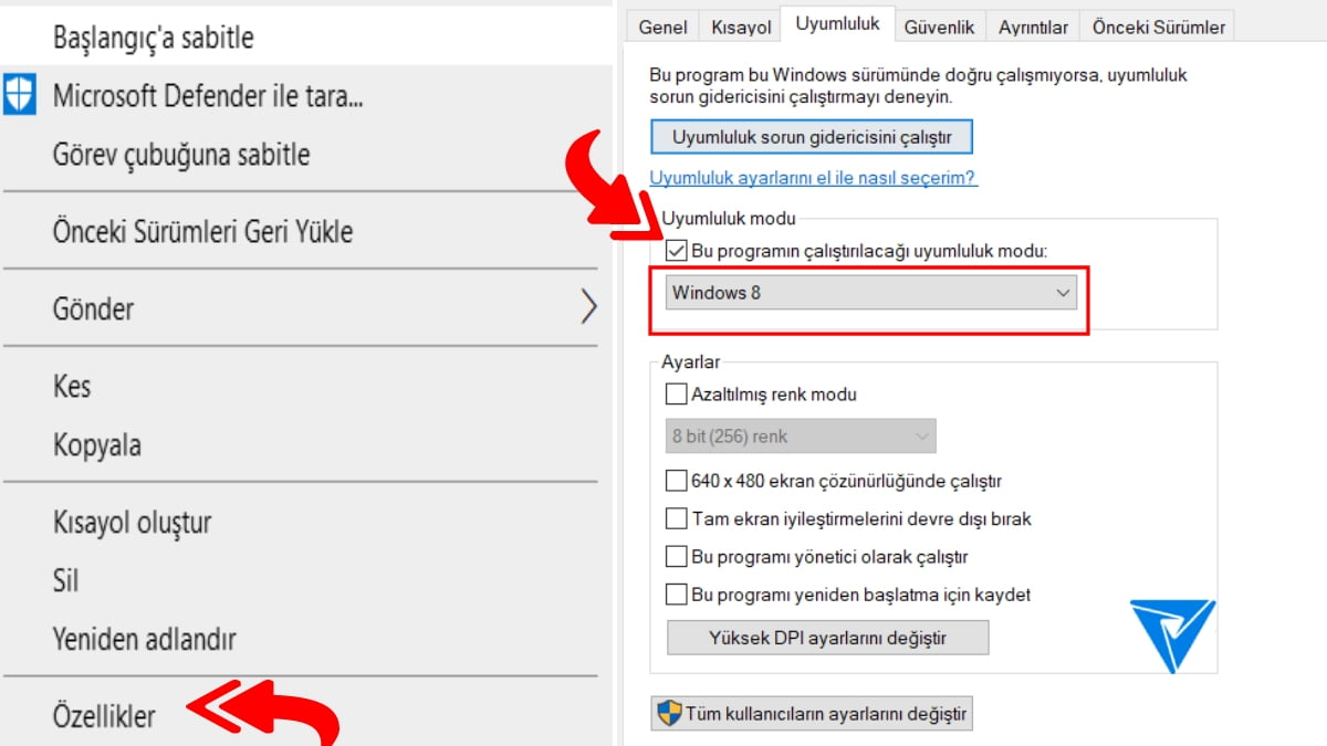 programi-uyumluluk-modunu-calistirma Programi Uyumluluk Modunu Calistirma