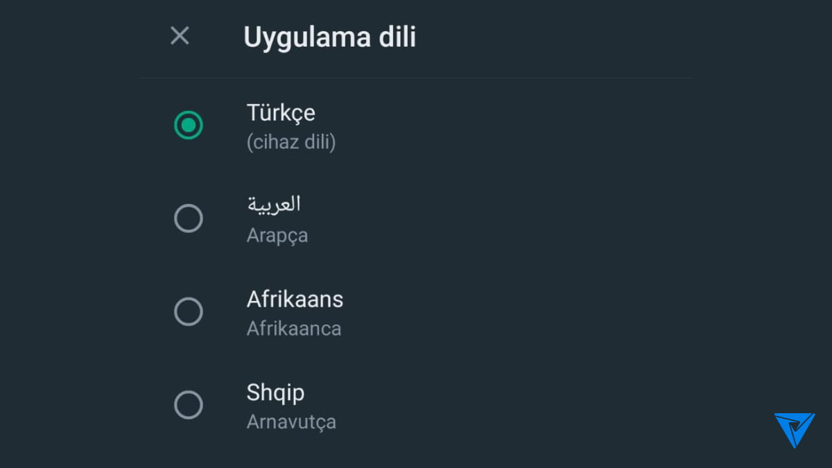 Whatsapp Dil Degistirme Adim 2