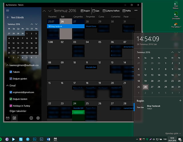 Windows Windows Takvim